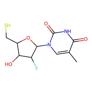 1-(2,5-Dideoxy-2-fluoro-5-thio-beta-D-arabinofuranosyl)thymine structure
