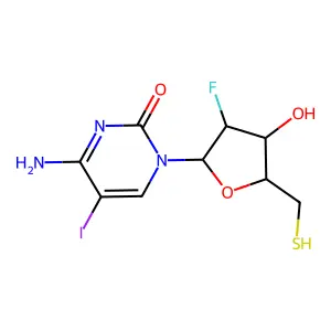1-(2,5-Dideoxy-2-fluoro-5-thio-beta-D-arabinofuranosyl)-5-iodocytosine structure