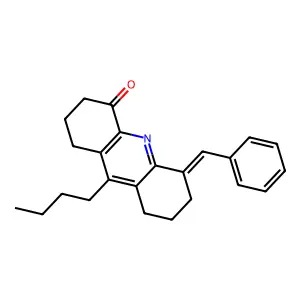 4(1H)-Acridinone, 9-butyl-2,3,5,6,7,8-hexahydro-5-(phenylmethylene)- structure