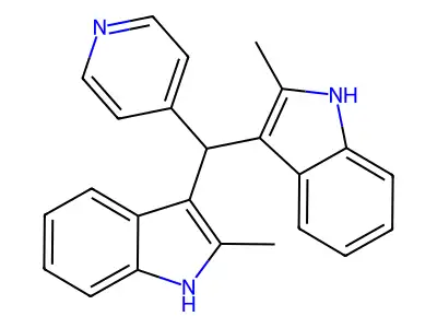 2-methyl-3-[(2-methyl-1H-indol-3-yl)(pyridin-4-yl)methyl]-1H-indole structure