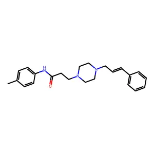N-(4-methylphenyl)-3-{4-[(2E)-3-phenyl-2-propenyl]-1-piperazinyl}propanamide structure