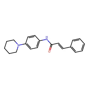 (E)-3-phenyl-N-(4-piperidin-1-ylphenyl)prop-2-enamide structure