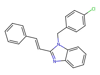 1-[(4-Chlorophenyl)methyl]-2-[(1E)-2-phenylethenyl]-1H-benzimidazole structure