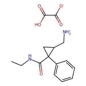 Cyclopropanecarboxamide, 2-(aminomethyl)-N-ethyl-1-phenyl-, (Z)-, oxalate structure