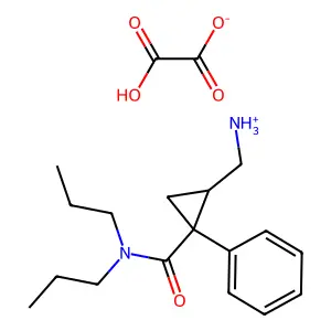 Cyclopropanecarboxamide, 2-(aminomethyl)-N,N-dipropyl-1-phenyl-, (Z)-, oxalate structure