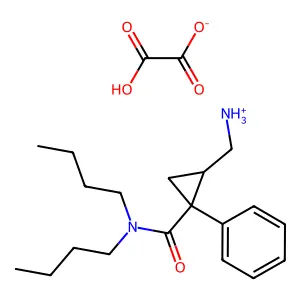 Cyclopropanecarboxamide, 2-(aminomethyl)-N,N-dibutyl-1-phenyl-, (Z)-, oxalate structure