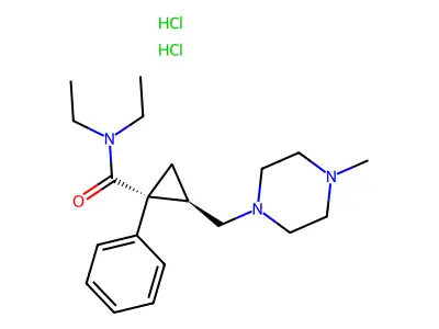 cis-N,N-Diethyl-2-((4-methyl-1-piperazinyl)methyl)-1-phenylcyclopropanecarboxamide 2HCl structure