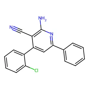 2-Amino-4-(2-chlorophenyl)-6-phenylnicotinonitrile structure