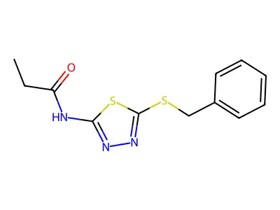 N-[5-(Benzylsulfanyl)-1,3,4-thiadiazol-2-yl]propanamide structure