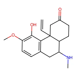 4a-ethenyl-5-hydroxy-6-methoxy-10-(methylamino)-1,2,4,9,10,10a-hexahydrophenanthren-3-one structure
