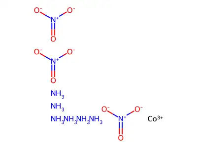 Cobalt(3+), hexaammine-, (OC-6-11)-, nitrate (1:3) structure