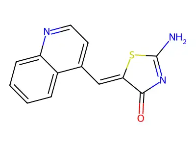 2-Amino-5-(quinolin-4-ylmethylidene)-1,3-thiazol-4-one structure