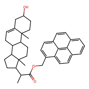 1-Pyrenemethyl-3-hydroxy-22,23-bisnor-5-cholenate structure