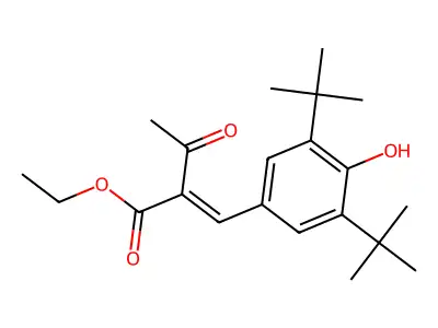 Ethyl 2-[(3,5-ditert-butyl-4-hydroxyphenyl)methylidene]-3-oxobutanoate structure
