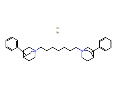 Quinuclidinium, 1,1'-heptamethylenebis(3-phenyl-, dibromide structure