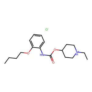 Carbanilic acid, o-butoxy-, 1-ethyl-4-piperidyl ester, hydrochloride structure