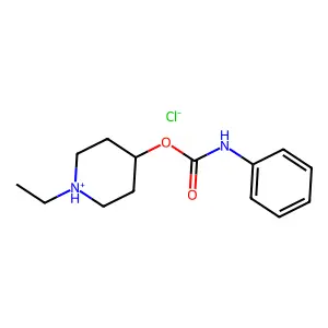 Carbanilic acid, 1-ethyl-4-piperidyl ester, hydrochloride structure