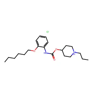 Carbanilic acid, o-(hexyloxy)-, 1-propyl-4-piperidyl ester, hydrochloride structure