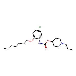 Carbanilic acid, o-(heptyloxy)-, 1-propyl-4-piperidyl ester, hydrochloride structure