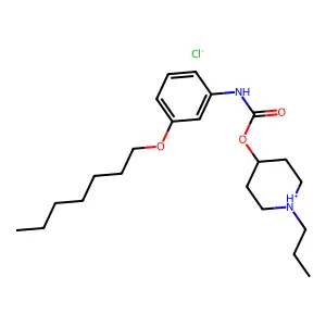 Carbanilic acid, m-(heptyloxy)-, 1-propyl-4-piperidyl ester, hydrochloride structure
