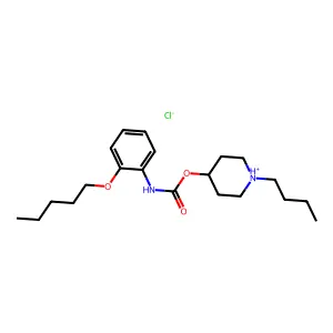 Carbanilic acid, o-(pentyloxy)-, 1-butyl-4-piperidyl ester, hydrochloride structure