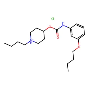 Carbanilic acid, m-butoxy-, 1-butyl-4-piperidyl ester, hydrochloride structure