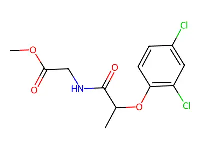 methyl N-[2-(2,4-dichlorophenoxy)propanoyl]glycinate structure