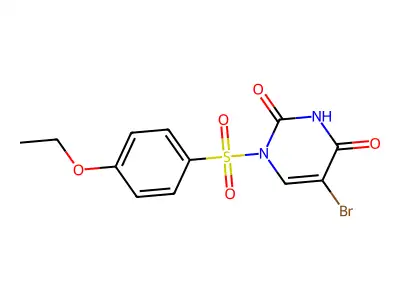 2,4(1H,3H)-Pyrimidinedione, 5-bromo-1-((4-ethoxyphenyl)sulfonyl)- structure
