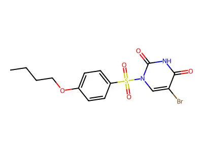 2,4(1H,3H)-Pyrimidinedione, 5-bromo-1-((4-butoxyphenyl)sulfonyl)- structure