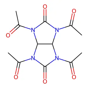 1,3,4,6-tetraacetyltetrahydroimidazo(4,5-d)imidazole-2,5(1H,3H)-dione structure