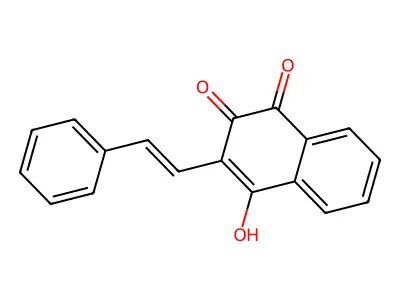 4-Hydroxy-3-(2-phenylethenyl)naphthalene-1,2-dione structure