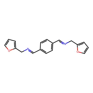 Benzene, 1,4-bis(2-furfuryliminomethyl)- structure