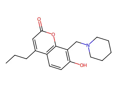 Coumarin, 7-hydroxy-8-(piperidinomethyl)-4-propyl- structure