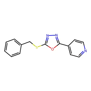 Pyridine, 4-[5-[(phenylmethyl)thio]-1,3,4-oxadiazol-2-yl]- structure