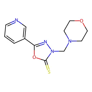 1,3,4-Oxadiazole-2(3H)-thione, 3-(4-morpholinylmethyl)-5-(3-pyridinyl)- structure