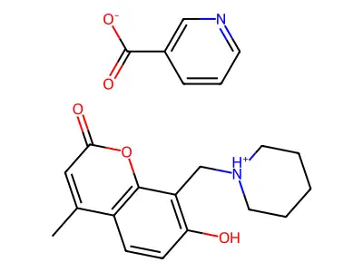 coumarin, 7-hydroxy-4-methyl-8-(piperidinomethyl)-, nicotinate (salt) structure