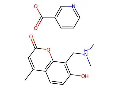 coumarin, 8-((dimethylamino)methyl)-7-hydroxy-4-methyl-, nicotinate (salt) structure