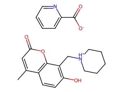 coumarin, 7-hydroxy-4-methyl-8-(piperidinomethyl)-, picolinate (salt) structure