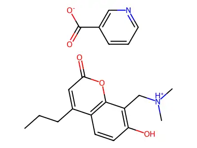 coumarin, 8-((dimethylamino)methyl)-7-hydroxy-4-propyl-, nicotinate (salt) structure
