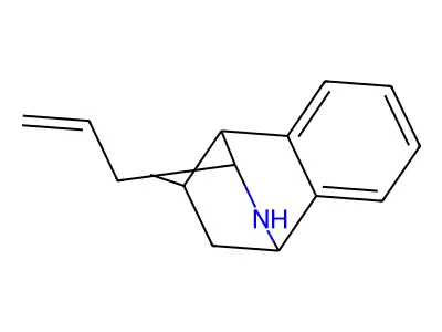 9-Allyl-3-methyl-1,2,3,4-tetrahydro-1,4-(epiminomethano)naphthalene structure