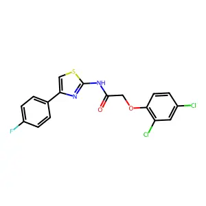 2-(2,4-dichlorophenoxy)-N-[4-(4-fluorophenyl)-1,3-thiazol-2-yl]acetamide structure