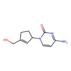 2(1H)-Pyrimidinone, 4-amino-1-(3-(hydroxymethyl)-2-cyclopenten-1-yl)-, (R)- structure