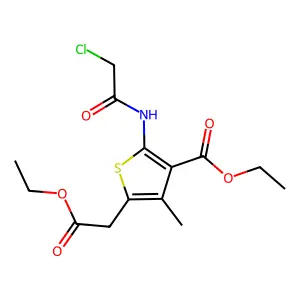 2-Thiopheneacetic acid, 4-carboxy-5-(2-chloroacetamido)-3-methyl-, diethyl ester structure