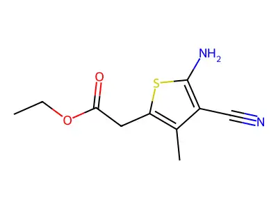 2-Thiopheneacetic acid, 5-amino-4-cyano-3-methyl-, ethyl ester structure