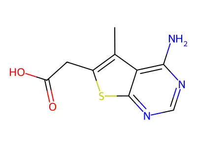 Thieno(2,3-d)pyrimidine-6-acetic acid, 4-amino-5-methyl- structure