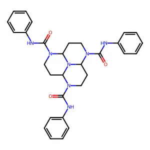 1,4,7,9b-Tetraazaphenalene, dodecahydro-1,4,7-tris(phenylcarbamoyl)- structure