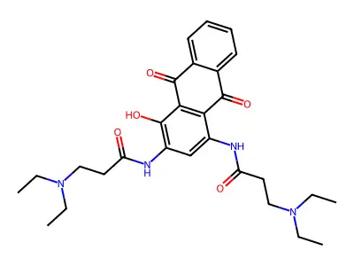 N-N'-(9,10-Dihydro-4-hydroxy-9,10-dioxo-1,3-anthracenediyl)bis(3-(diethylamino)propanamide structure