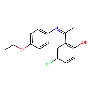 Phenol, 4-chloro-2-[1-[(4-ethoxyphenyl)imino]ethyl]- structure