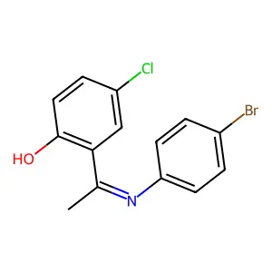 2-(1-((4-Bromophenyl)imino)ethyl)-4-chlorophenol structure