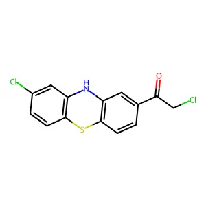 2-Chloro-1-(8-chloro-10H-phenothiazin-2-yl)ethanone structure